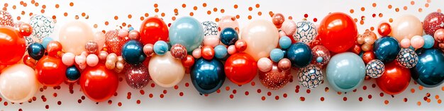 Photo free space on the left corner for title banner with a colorful balloons