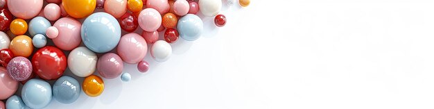 Photo free space on the left corner for title banner with a colorful balloons