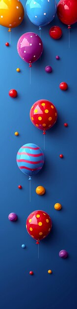 Photo free space on the upper corner for title banner with a colorful balloons