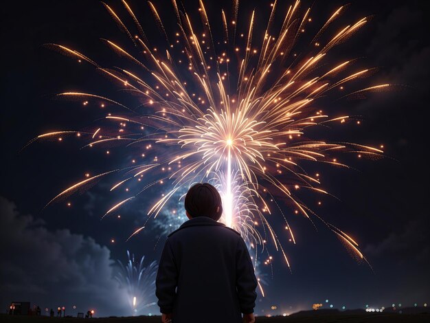 写真 無料の新年の花火 クリスマスをスタイリッシュに祝う ジェネレーティブai