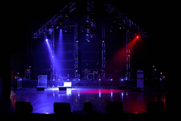 Free stage with lights, lighting devices. on a free srage.