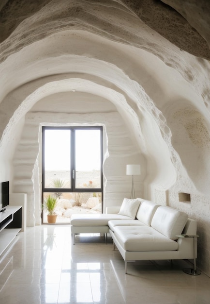 洞窟モダンなインテリアのオープンスペース建築装飾の現代的なリビングルームの無料の写真素材