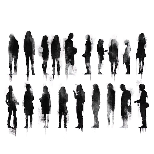 Photo free vector adult people silhouettes background