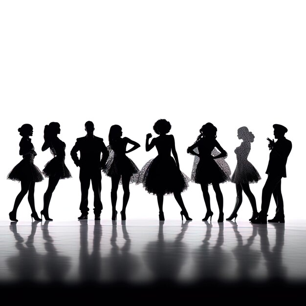 Photo free vector adult people silhouettes background