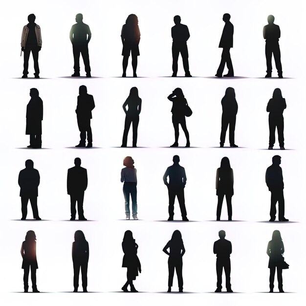 Photo free vector adult people silhouettes background