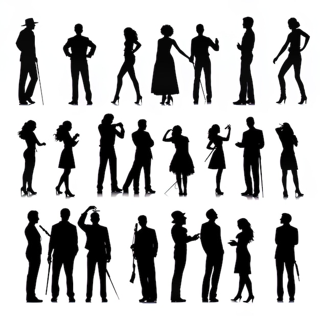 Photo free vector adult people silhouettes background