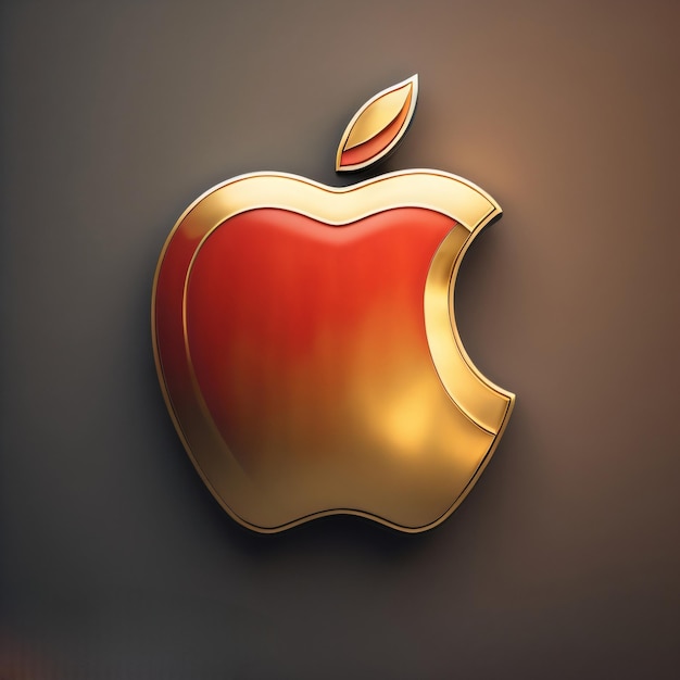 Foto vettore gratuito del logo apple con oro