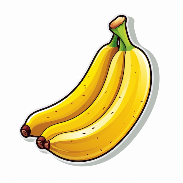 Free vector bananas cartoon sticker on white background