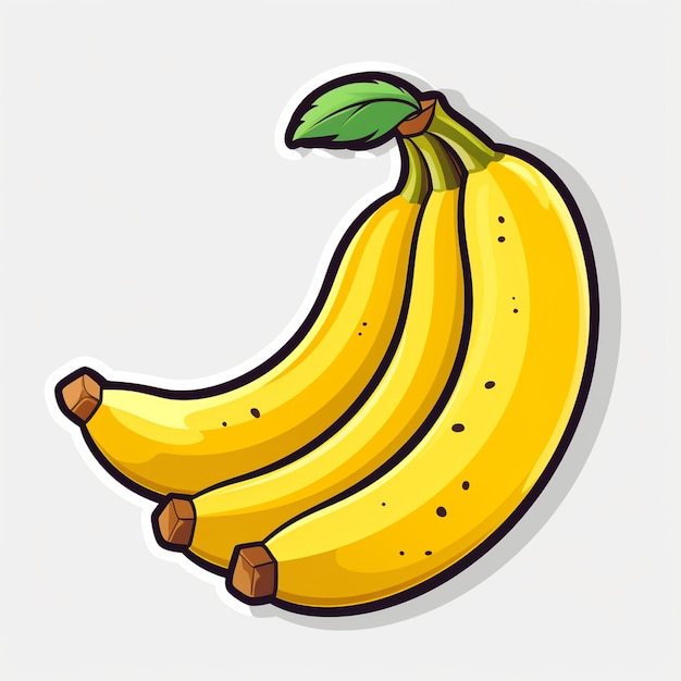 Free vector bananas cartoon sticker on white background