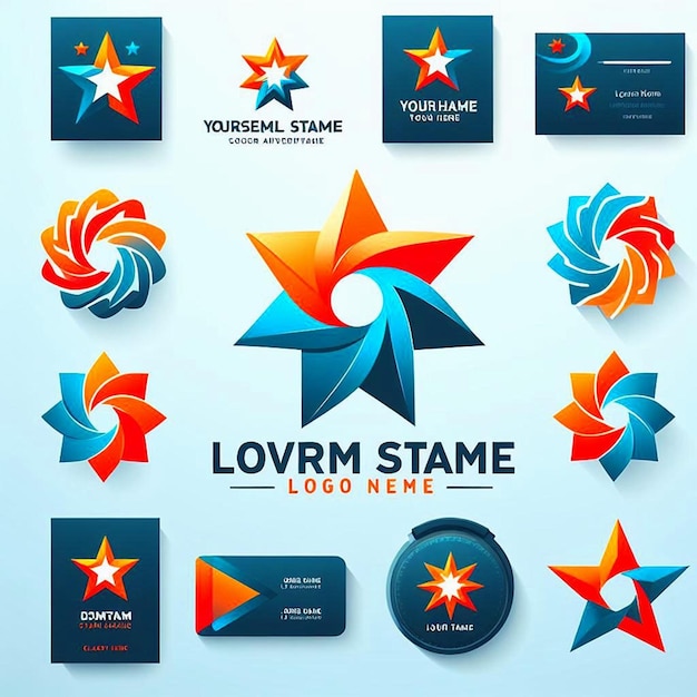 Photo free vector branding identity corporate vector logo 3d star design single