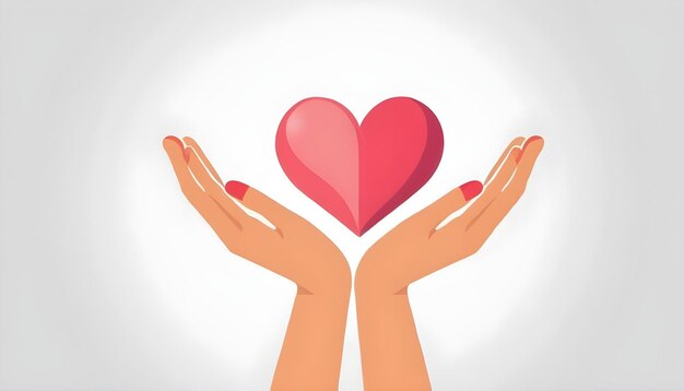 Free vector charity happy birthday logo hands supporting heart icon flat design vector illustration