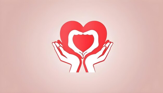 Photo free vector charity logo hands supporting heart icon flat design vector illustration