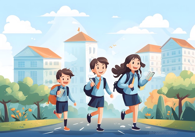 Free vector children back to school