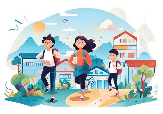 Free vector children back to school