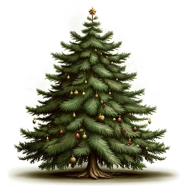 Фото Бесплатная векторная рождественская елка в акварели