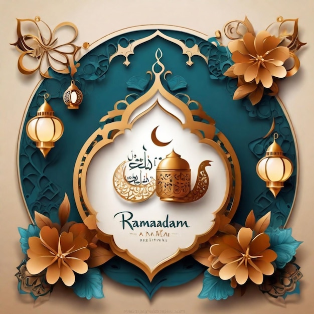 Free vector elegant ramadan kareem decorative festival card