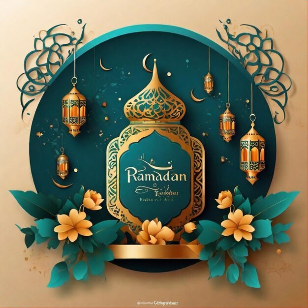 Free vector elegant ramadan kareem decorative festival card