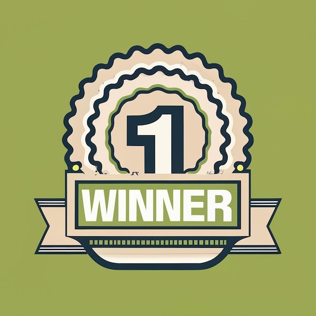 Free vector first place number one winner label design