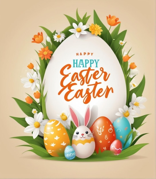 Free vector flat design happy easter day event concept