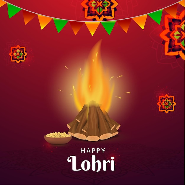 Photo free vector flat design lohri concept