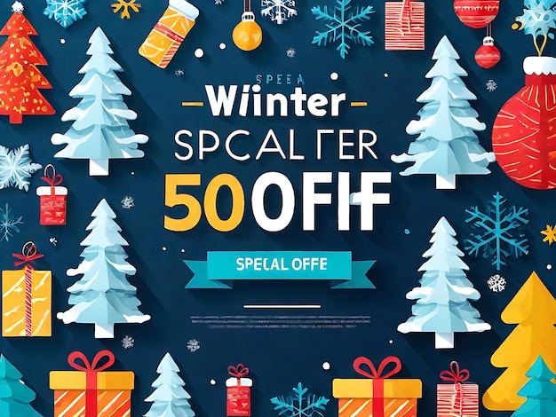 Photo free vector flat design winter sale special offer promo grab the best deals