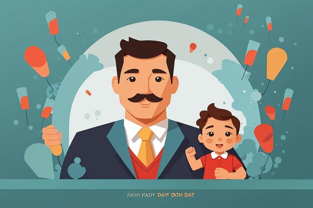 Free vector flat father's day illustration