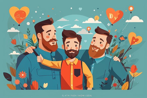 Free vector flat father's day illustration