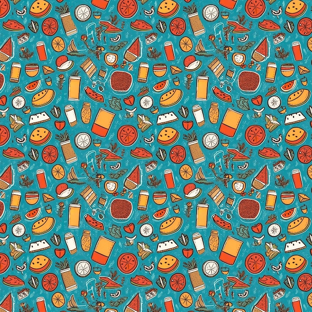 Free vector flat summer pattern design hand drawn Animal Art Color CoolCute DesignTravel