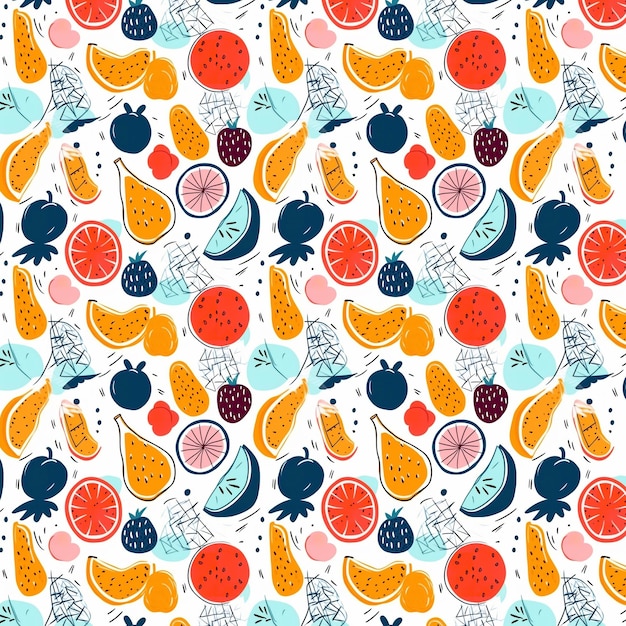 Free vector flat summer pattern design hand drawn Animal Art Color CoolCute DesignTravel