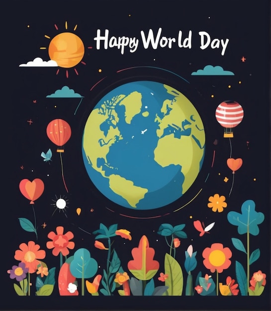 Free vector flat world art day illustration