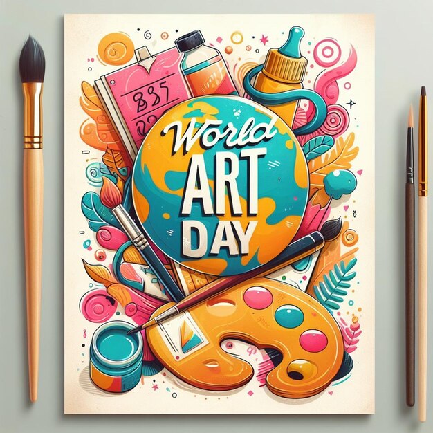 Free vector flat world art day illustration