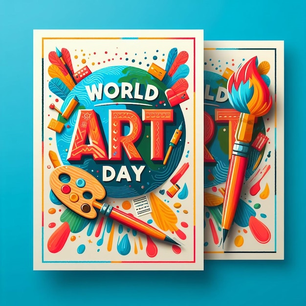 Photo free vector flat world art day illustration