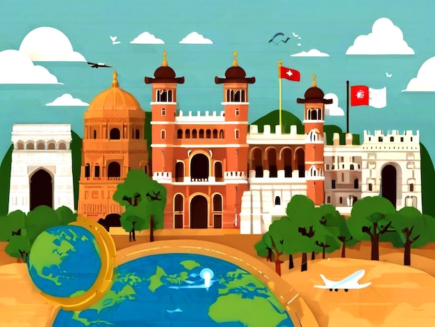 Free vector flat world heritage day background