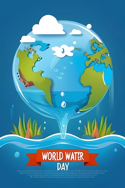 Free vector flat world water day background