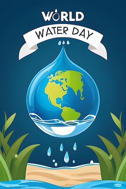 Photo free vector flat world water day background