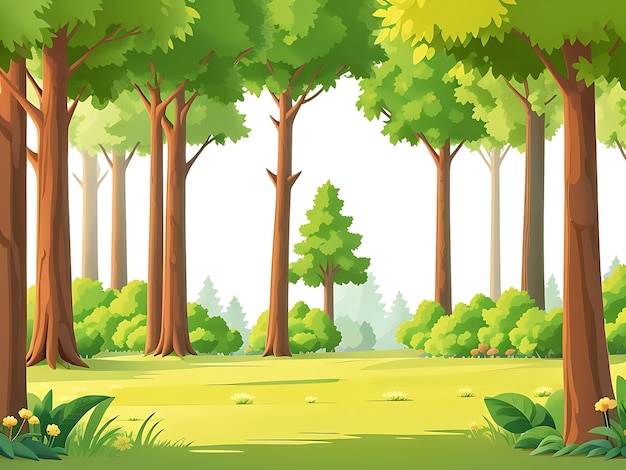 Photo free vector forest scene with various forest trees ai generated