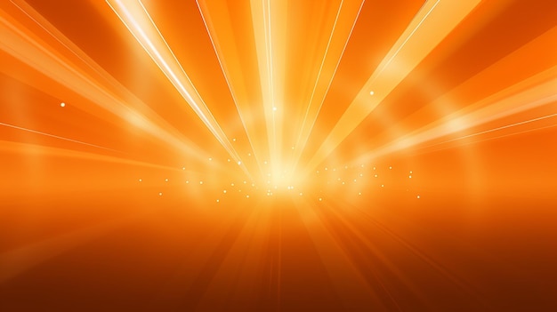 Free vector glowing rays background in orange color