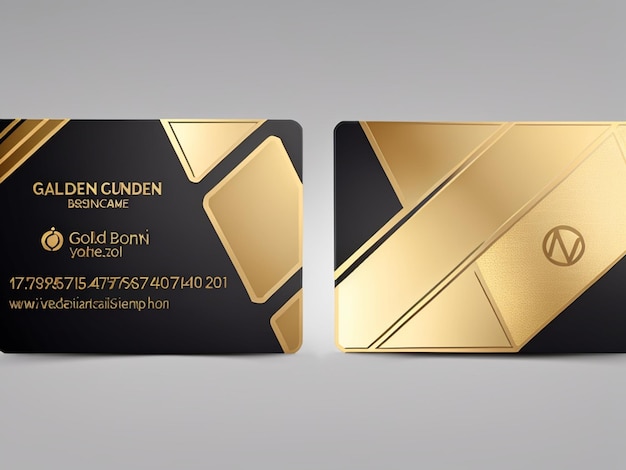 Free vector gradient golden luxury horizontal business card template