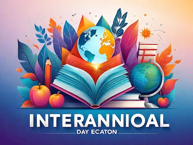 Free Vector Gradient International Day of Education Illustration Celebrate Learning with Colorful