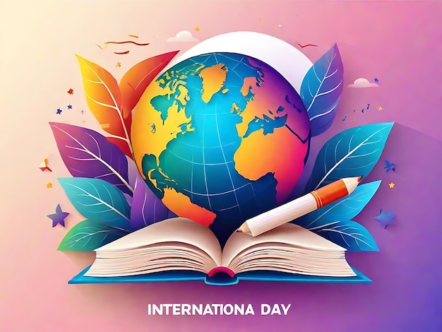 Free Vector Gradient International Day of Education Illustration Celebrate Learning with Colorful