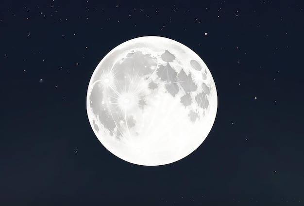 Free vector grey full moon illustration on night background with white cloud