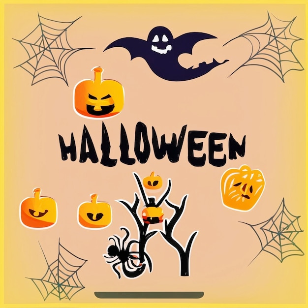 Free vector halloween background in flat design