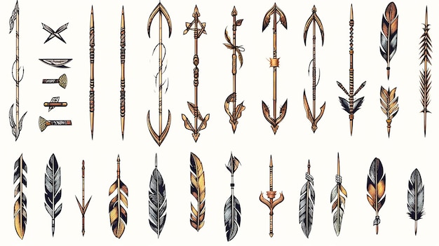 Free vector hand drawn arrow set