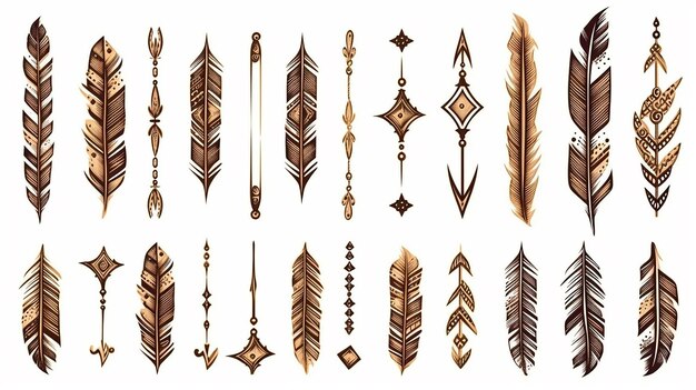 Photo free vector hand drawn arrow set