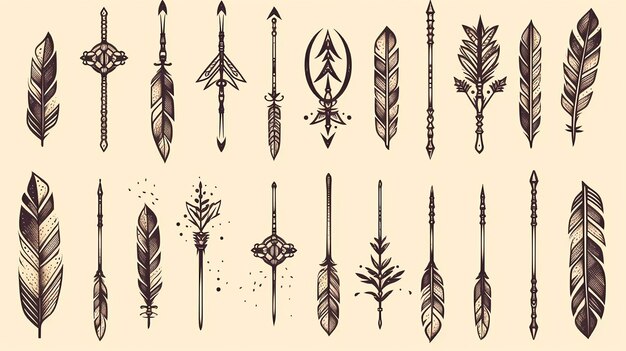 Free vector hand drawn arrow set