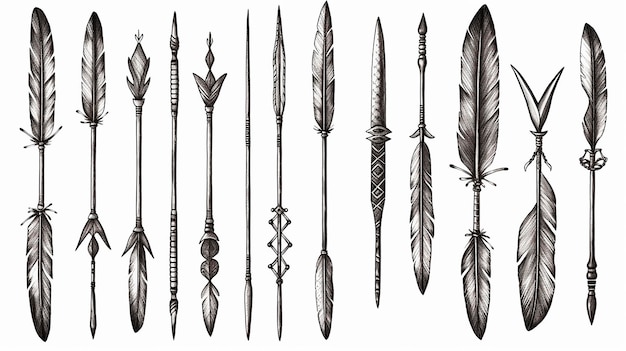 Photo free vector hand drawn arrow set