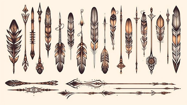 Photo free vector hand drawn arrow set