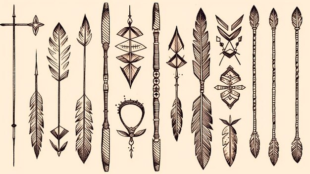 Photo free vector hand drawn arrow set