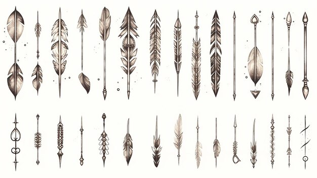 Photo free vector hand drawn arrow set