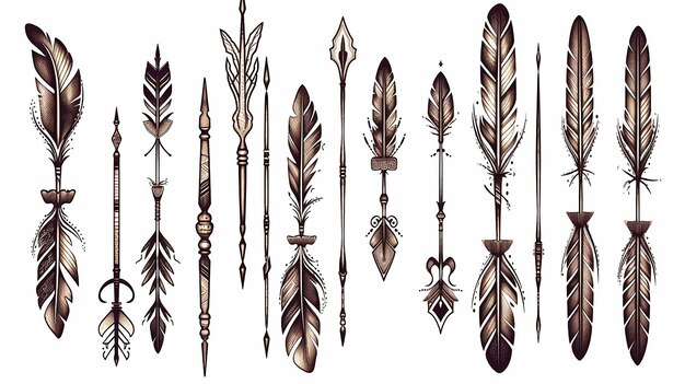 Photo free vector hand drawn arrow set